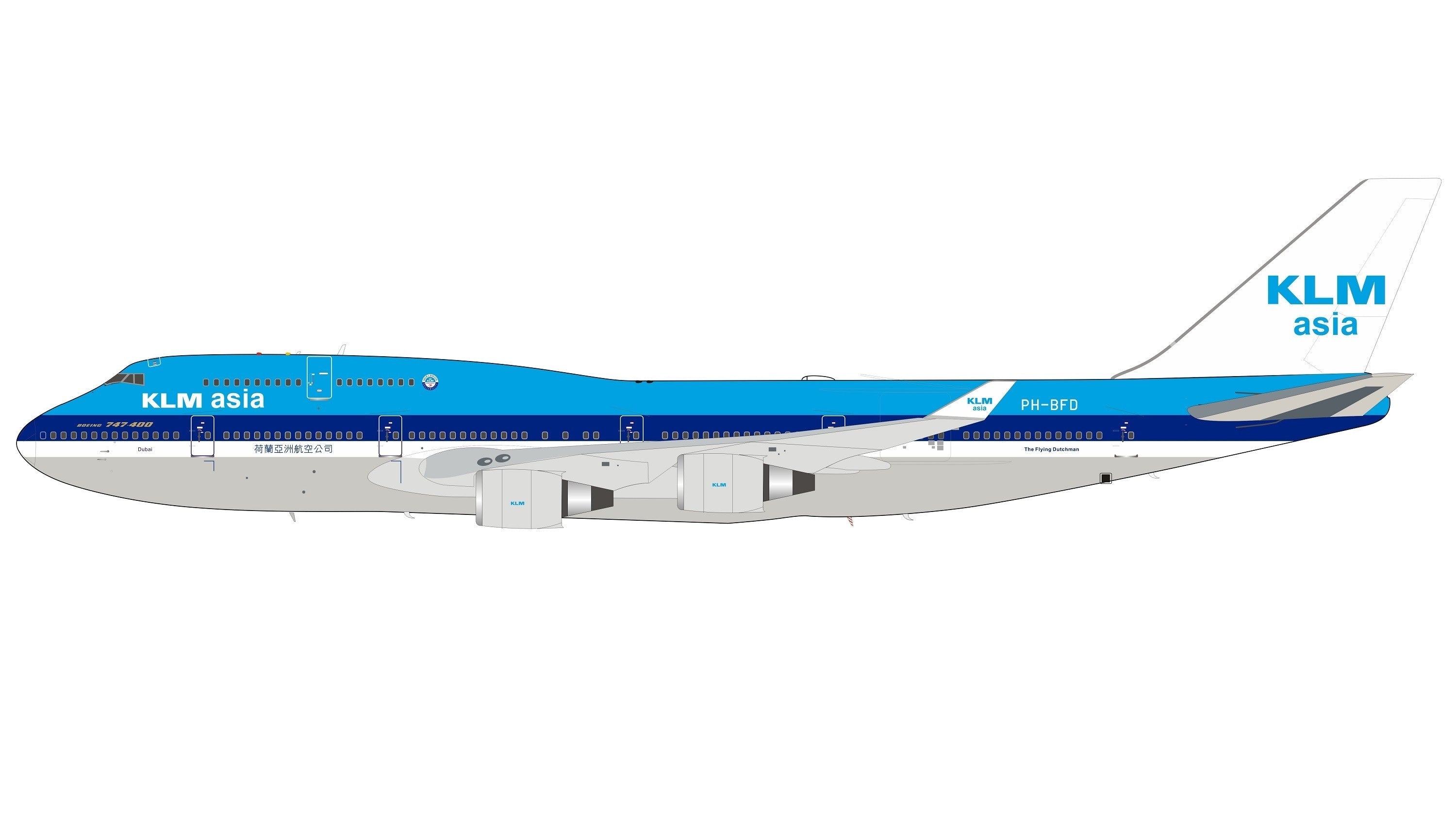 InFlight200 IF744KLA0620 KLM Asia 747-406M PH-BFD – RM Model Store