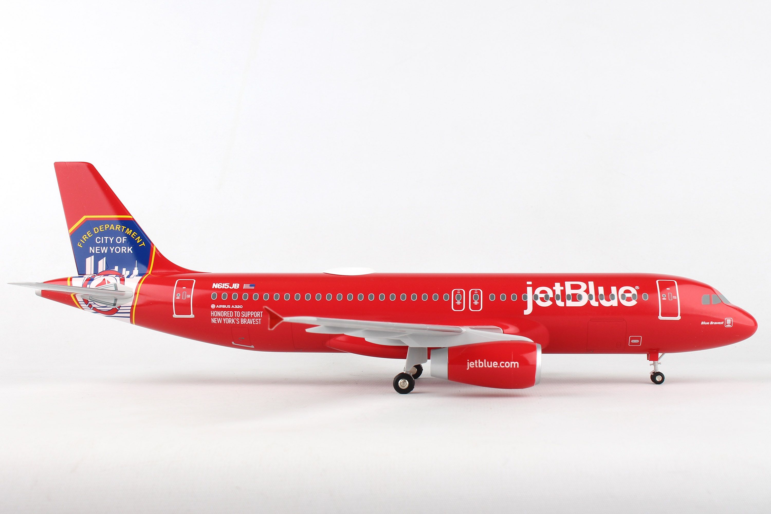 SKYMARKS JETBLUE A320 1/100 FDNY W/WOOD STAND & GEAR – RM Model Store