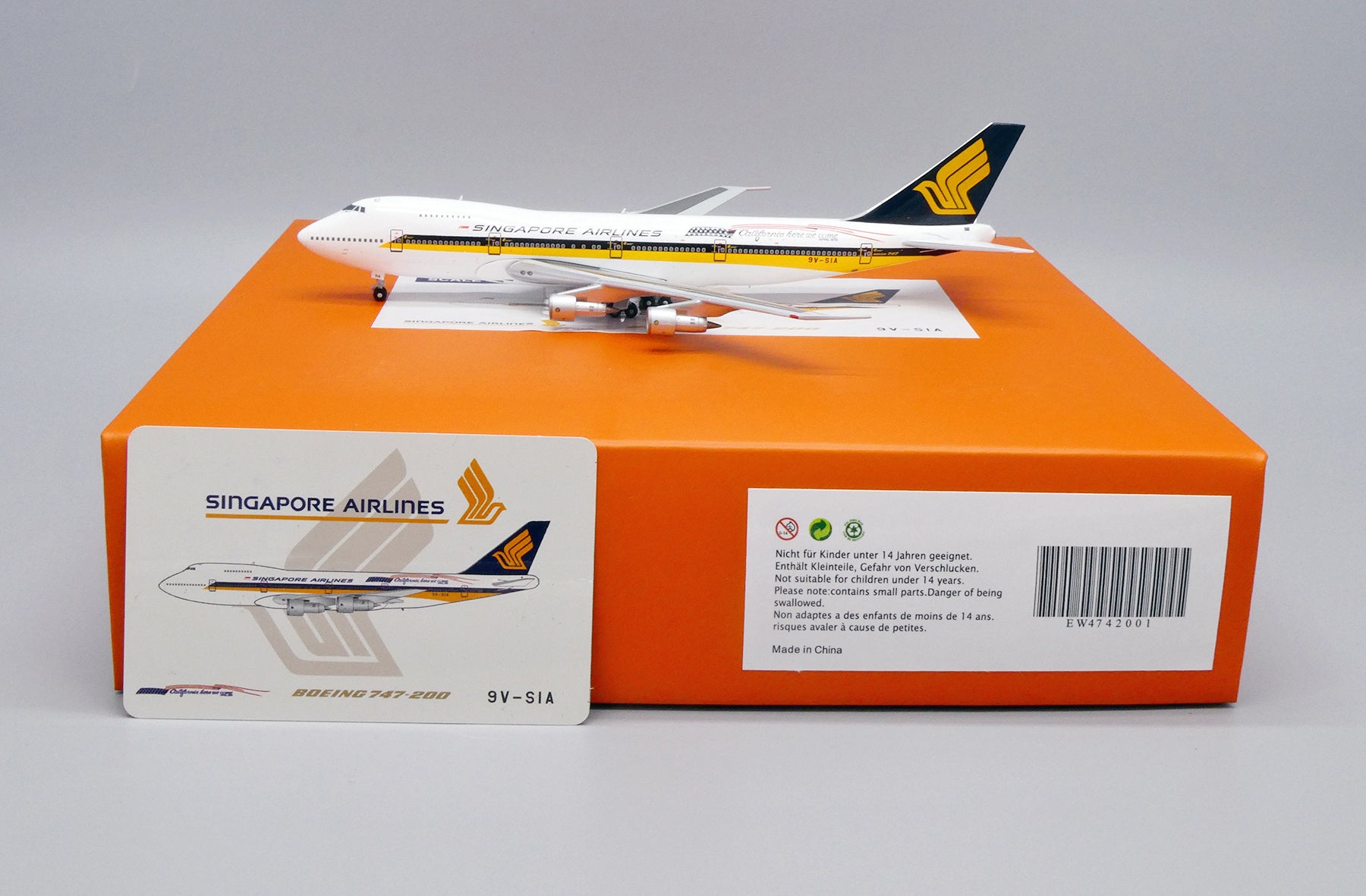 1:400 JC Wings Singapore Airlines 747-200 9V-SIA EW4742001