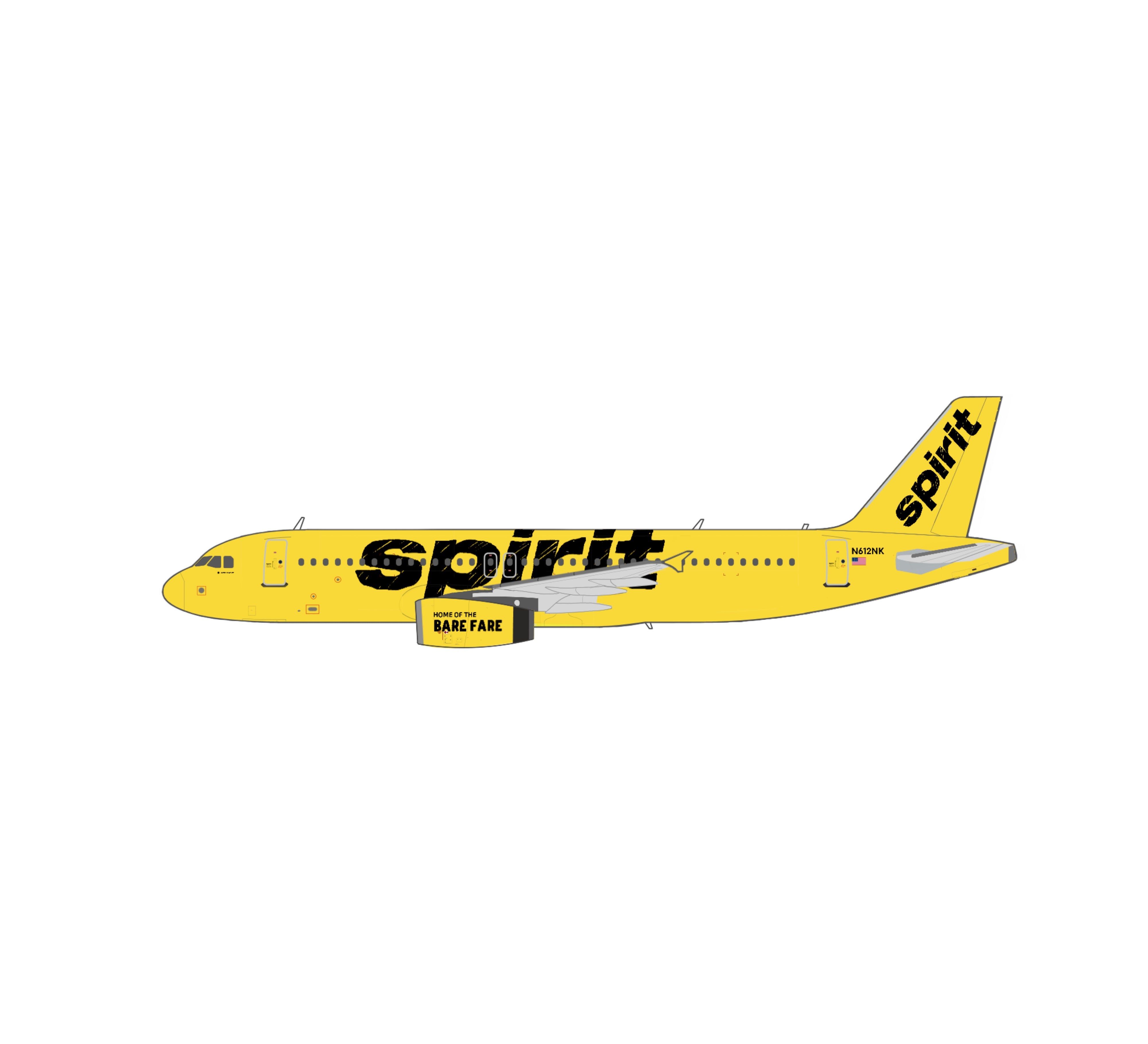1:400 Panda Models Spirit Airlines Airbus A320-200 