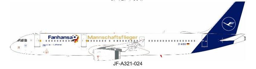 JFox JF-A321-024 Lufthansa Airbus A321-231 "Fanhansa Mannschaftsflieger"